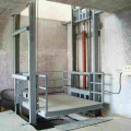 SJD model guide rail type industrial hydraulic goods lift platform